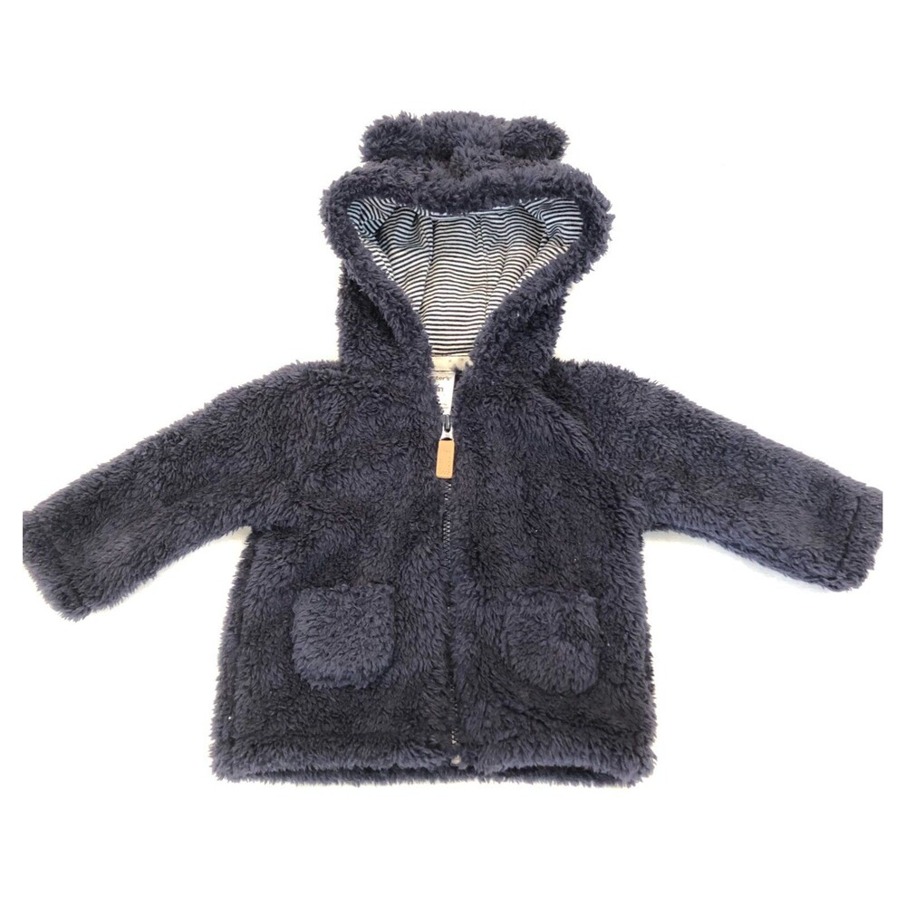 Carter’s Blue Bear Ear Zip-Up Sherpa Cardigan Size 3 Month